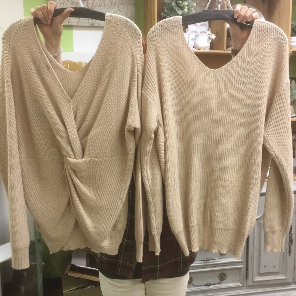 Beige knot sweater